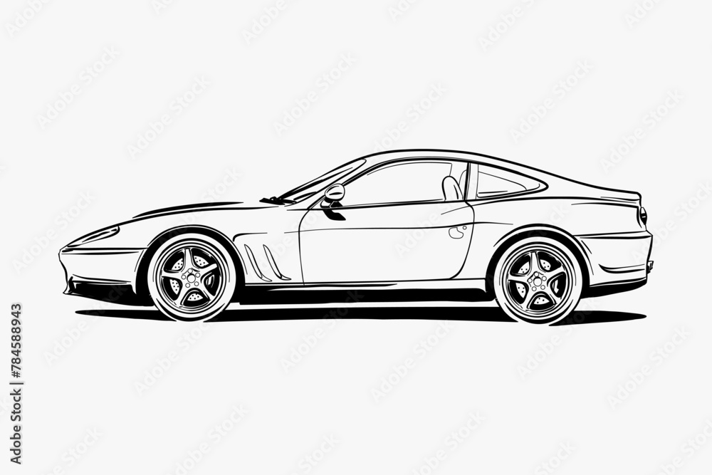 Car outline vector image. Vehicle art.