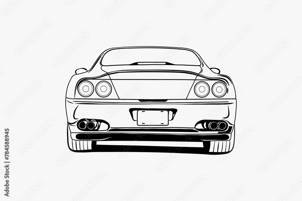 Car outline vector image. Vehicle art. Car outline vector image. Vehicle art.
