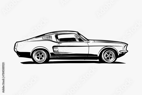 Car outline vector image. Vehicle art.