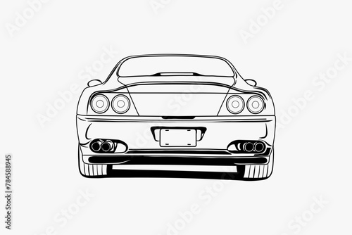 Car outline vector image. Vehicle art.