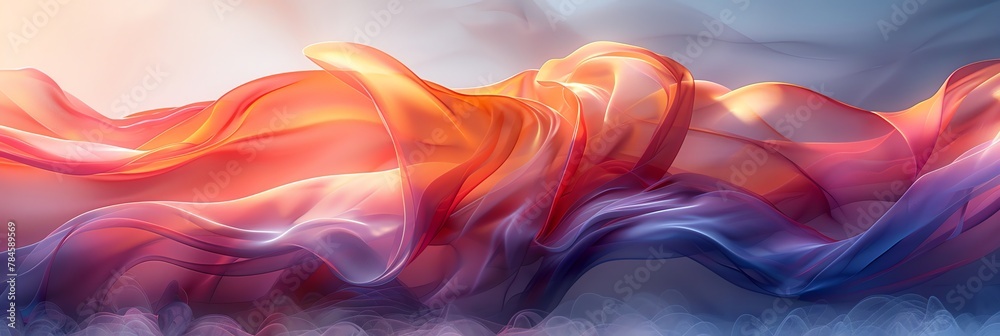 Obraz premium Abtract, intersecting arcs of light, makro, vivid tones of green and pink purple black, on a backdrop of swirling pastels, silky and smooth surface