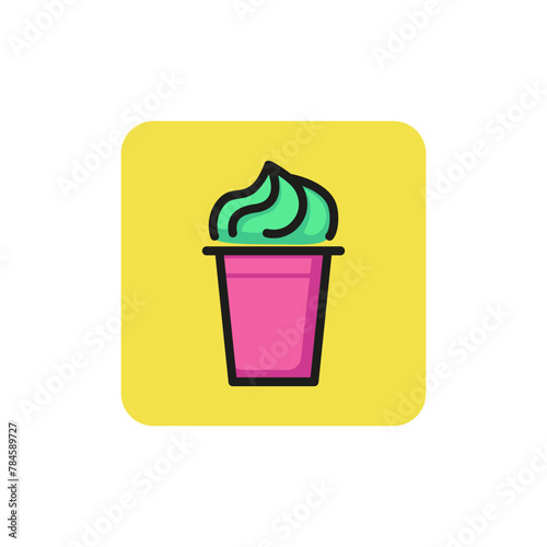 Line icon of ice cream. Dessert, fast food, sugar. Sweet food concept. Can be used for topics like food, unhealthy eating, gastronomy