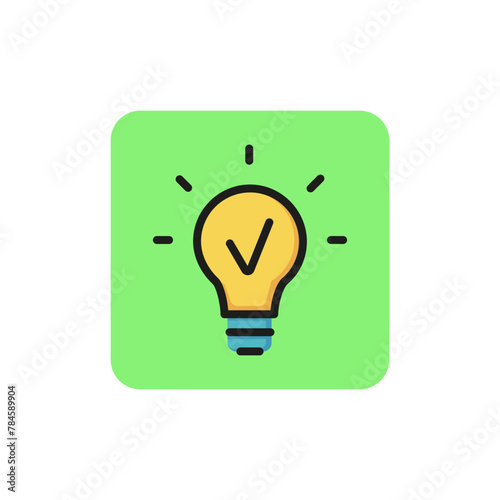 Line icon of light bulb. Idea, innovation, solution. Light concept. Can be used for topics like business, energy, economy