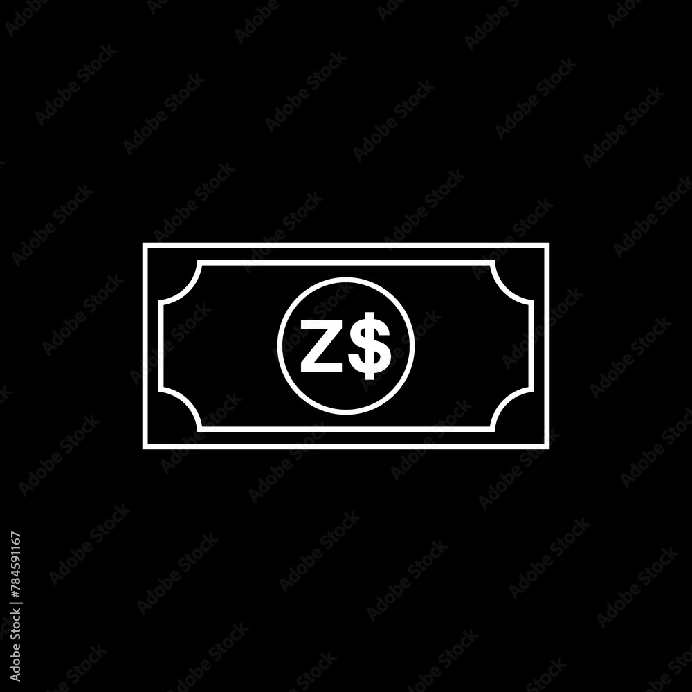 Zimbabwe Currency Symbol, The Zimbabwean Dollar Icon, ZWD Sign. Vector Illustration Zimbabwe Currency Symbol, The Zimbabwean Dollar Icon, ZWD Sign. Vector Illustration