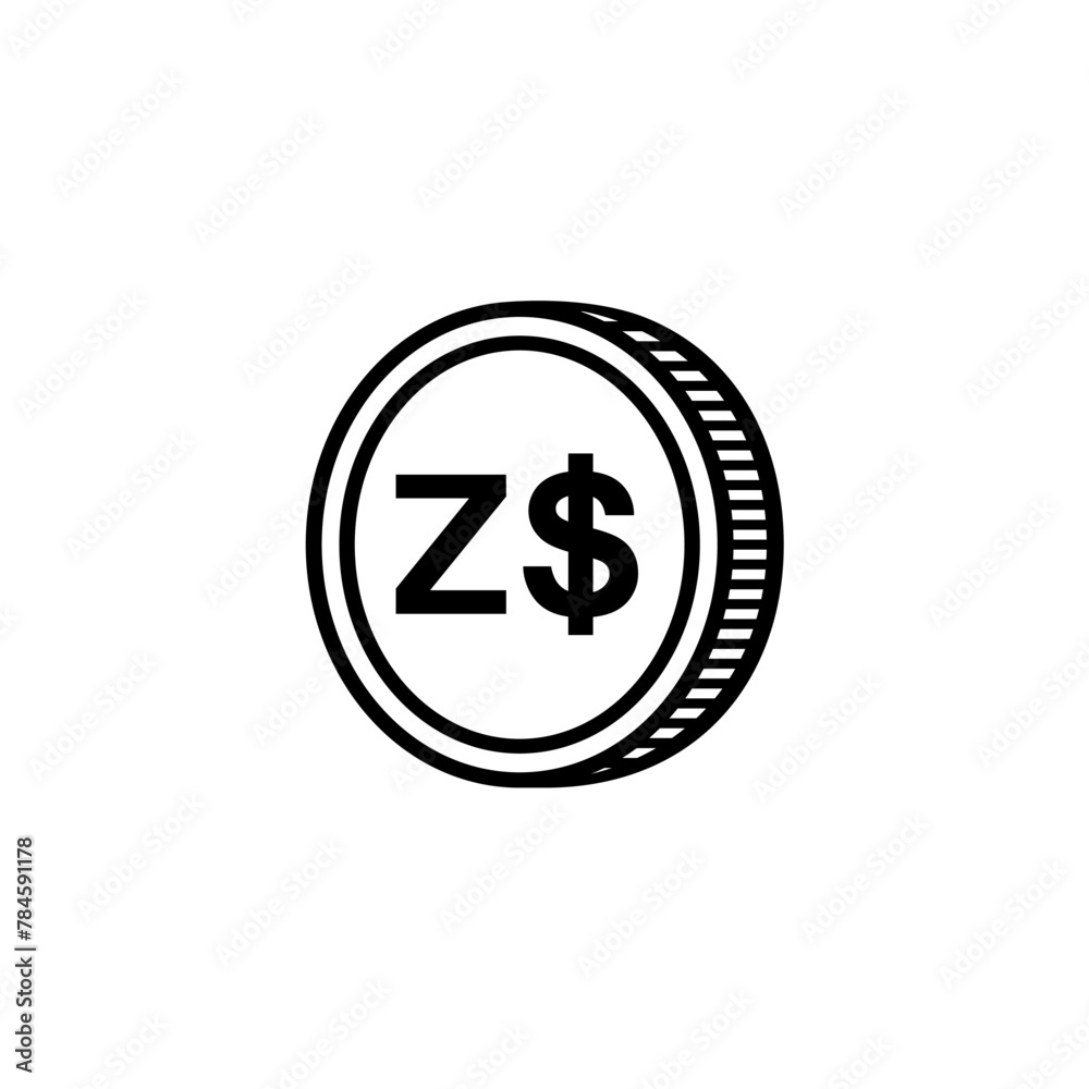 Zimbabwe Currency Symbol, The Zimbabwean Dollar Icon, ZWD Sign. Vector Illustration Zimbabwe Currency Symbol, The Zimbabwean Dollar Icon, ZWD Sign. Vector Illustration