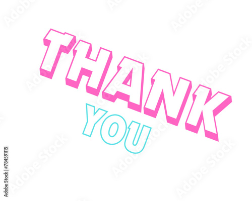 Thank you text vector icon. This is isolated in white background.