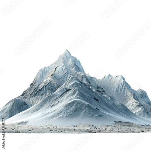snowcapped mountain isolated on white background.  © Nahin