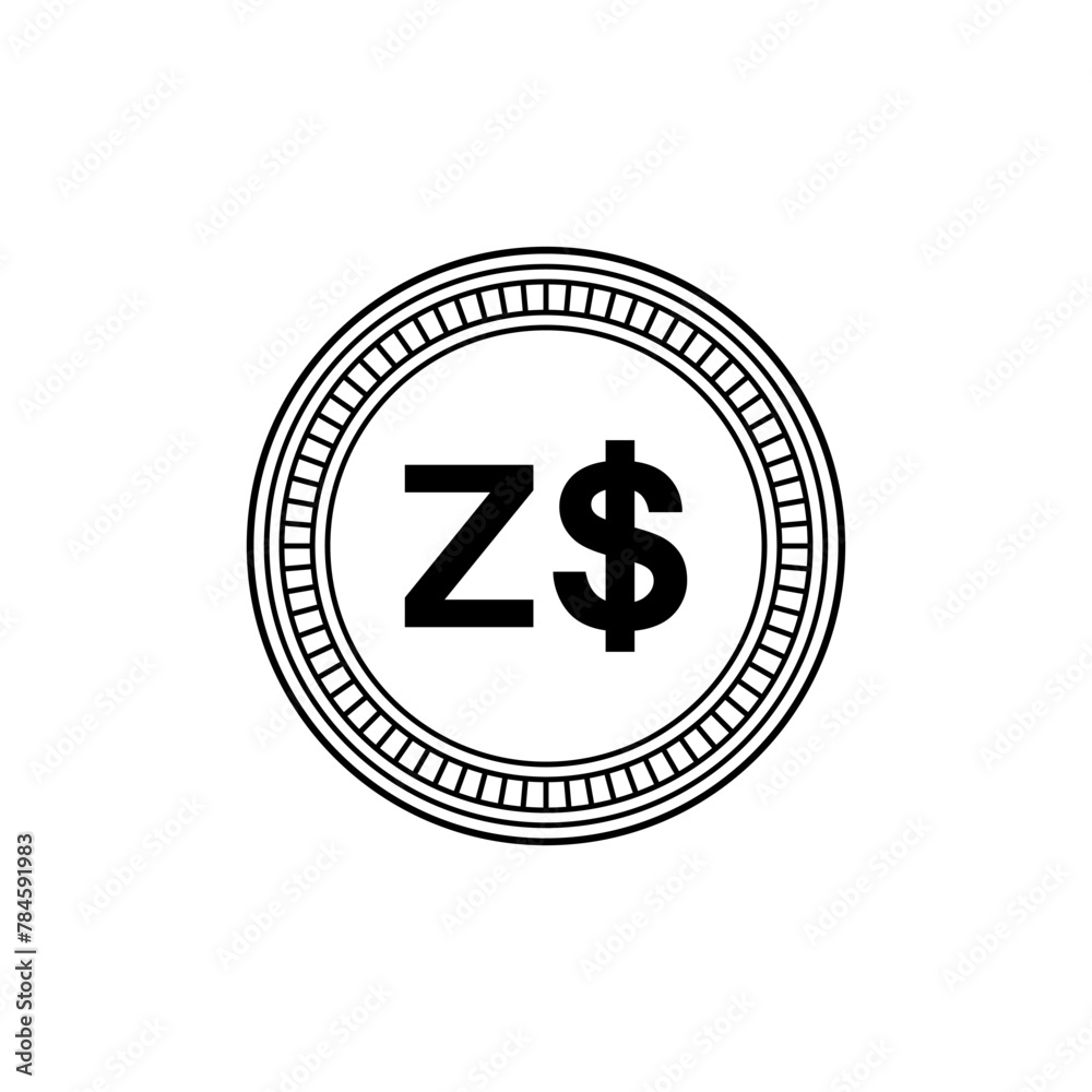 Zimbabwe Currency Symbol, The Zimbabwean Dollar Icon, ZWD Sign. Vector Illustration Zimbabwe Currency Symbol, The Zimbabwean Dollar Icon, ZWD Sign. Vector Illustration