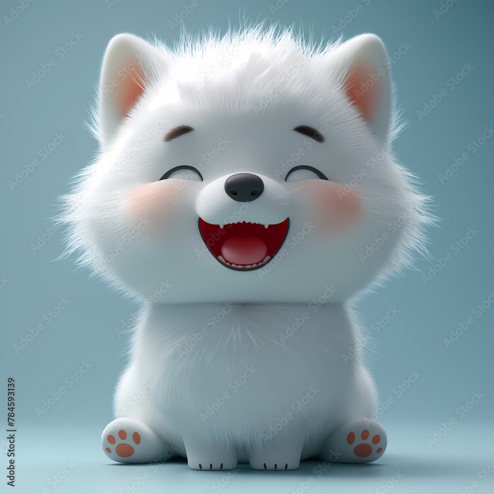 A cute and happy baby wolf 3d illustration A cute and happy baby wolf 3d illustration