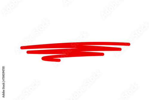 Line marker underline shape, underlining with a red line, crossing out red line - vector for stock