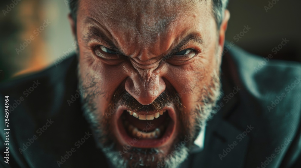 Angry boss in office