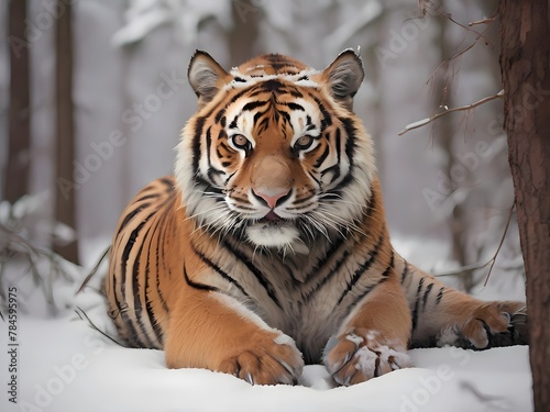 siberian tiger in snow