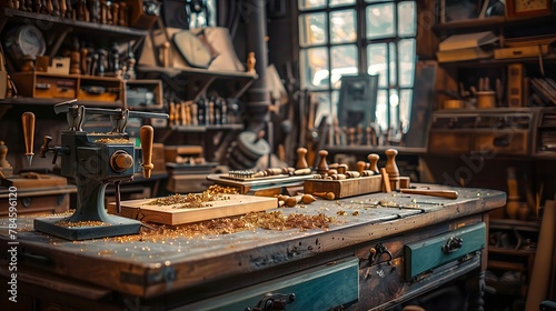 Woodworking shop filled with tools, located in the city