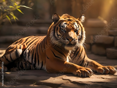 tiger on a rock
