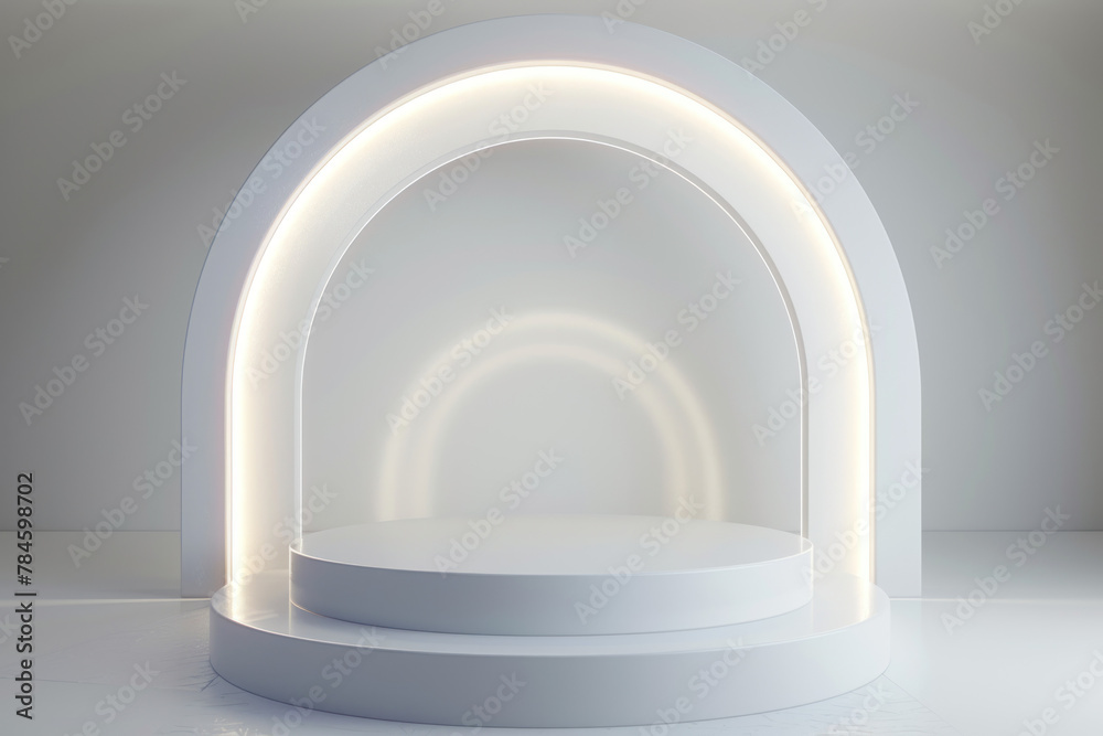 Neon White Light Circle on White Background Neon White Light Circle on White Background