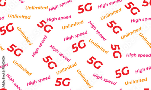 A Seamless Pattern of Repeating 5G Icons Symbolizing the Next Generation of Wireless Connectivity