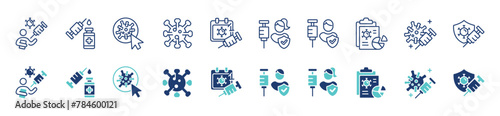 virus vaccination injection syringe icon vector set medicine coronavirus immunity treatment health care vector illustration
