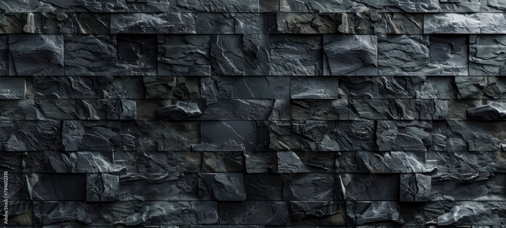 Black brick wall dark stone texture.,Black stone wall background ...