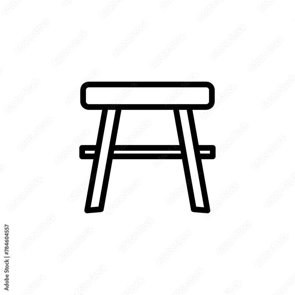 Picnic table line icon. Vector graphics Picnic table line icon. Vector graphics