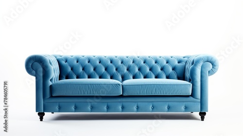 Blue sofa isolated on white background. 3d render. Studio shot. © KRIS