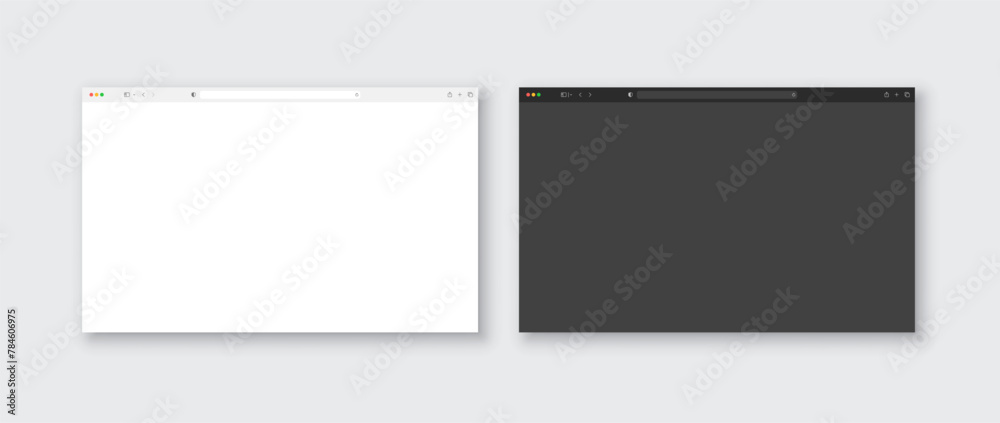 Obraz premium Blank window browser template. Browser mockup for laptop, tablet and phone. Vector EPS 10