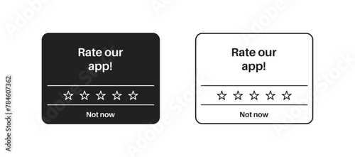 Rate our app vector template. Tap a star to rate it