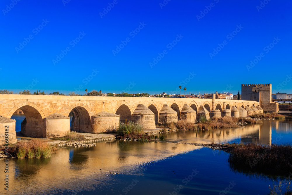 Roman bridge over Guadalquivir river in Cordoba, Spain