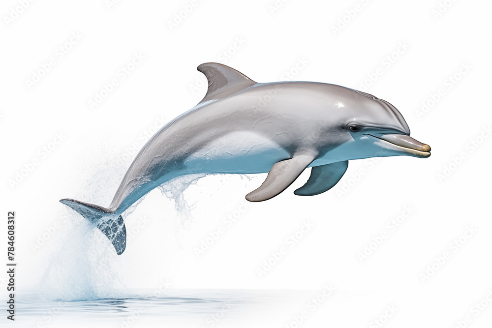 Dolphin over isolated white background. Animal Dolphin over isolated white background. Animal
