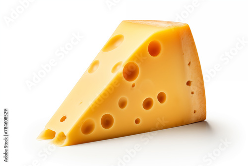 yellow cheese on isolated white background