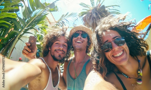 Happy friends taking a self...