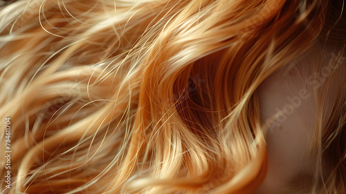 Blond hair as a background. Close-up. Macro.