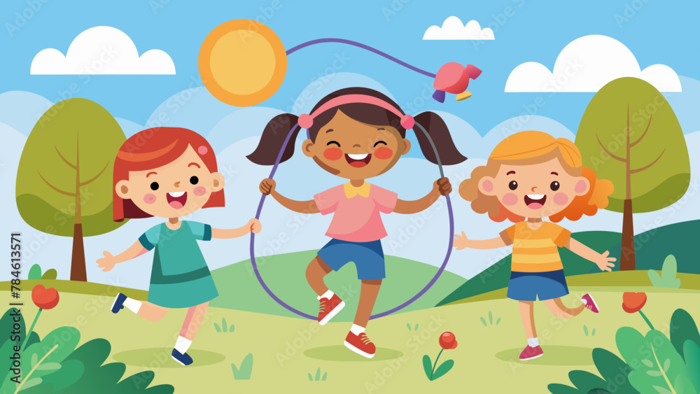 skipping-the-rope-banner--three-girls-playing-jump