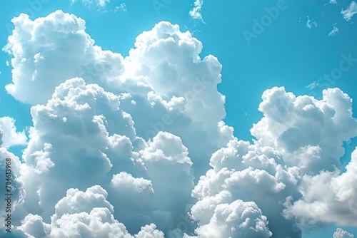 clouds in blue sky close up