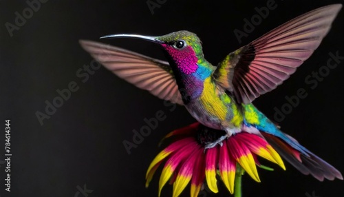 Amazing Hummingbird, Bird of Paradise, Colorful, Background, Concept, Art © Miguel Soares