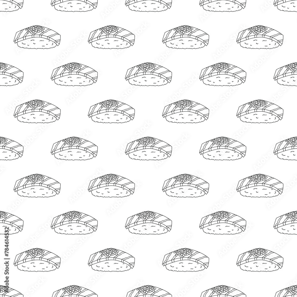 Seamless pattern with sushi for decorative print, wrapping paper, menu, wallpaper and fabric Seamless pattern with sushi for decorative print, wrapping paper, menu, wallpaper and fabric