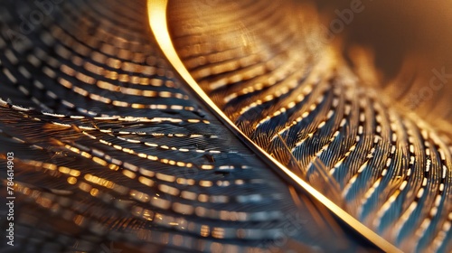Macro shot of the structure of a feather