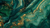 Green and gold marble close-up background