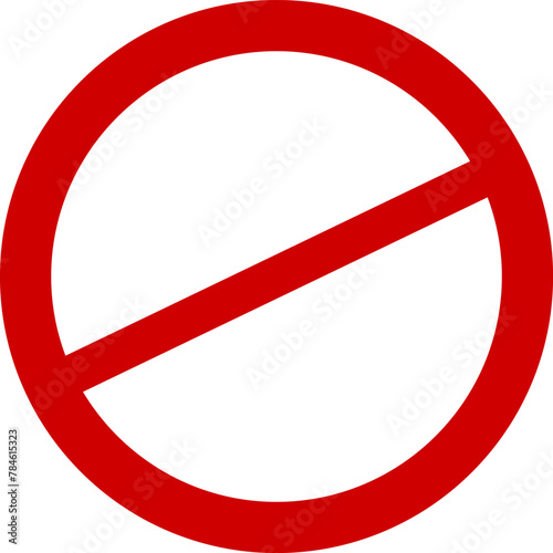 Sign forbidden. Icon symbol ban. Red circle sign stop entry ang slash line isolated on transparent background. Mark prohibited.
