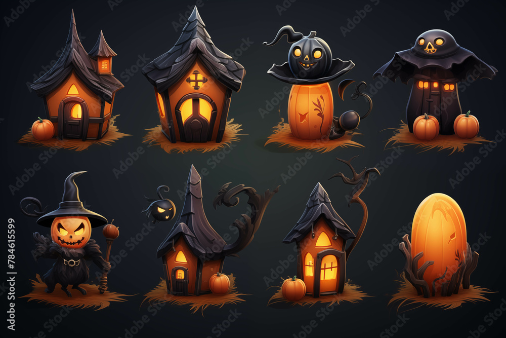 A collection of various Halloween icons. A collection of various Halloween icons.