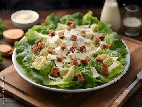 vegetable salad with cheese Caesar salad 