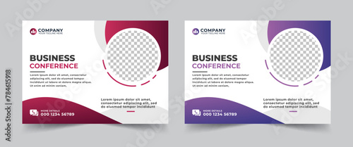 Creative technology conference event webinar flyer design template, Corporate horizontal business conference flyer template.