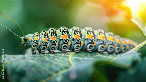Close-up of a caterpillar on a leaf