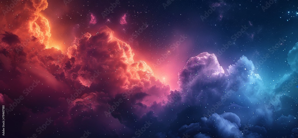 Obraz premium Colorful Space Filled With Stars and Clouds