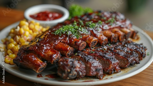 White Plate With Meat and Vegetables