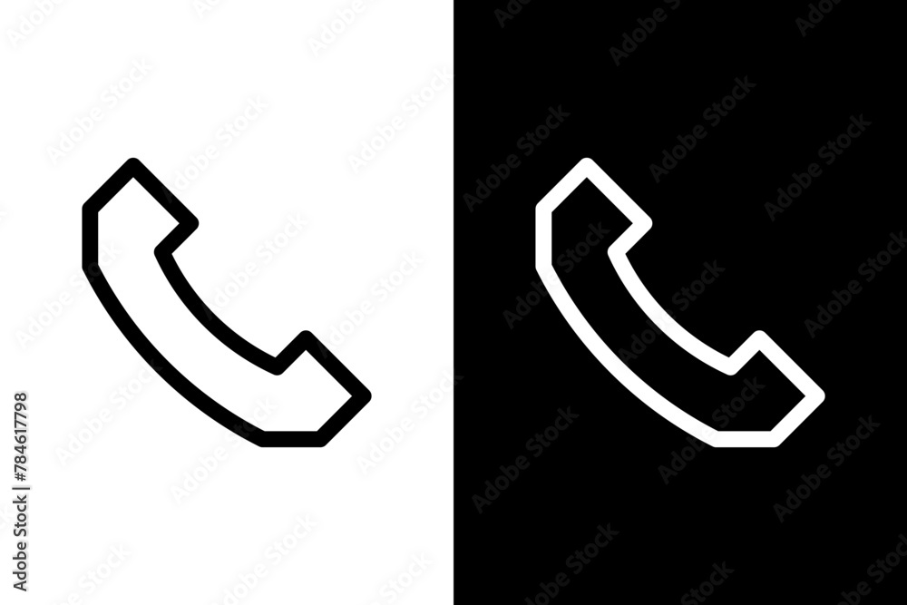 simple symbol phone white black outline icon simple symbol phone white black outline icon