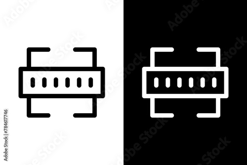 scanning white black outline icon