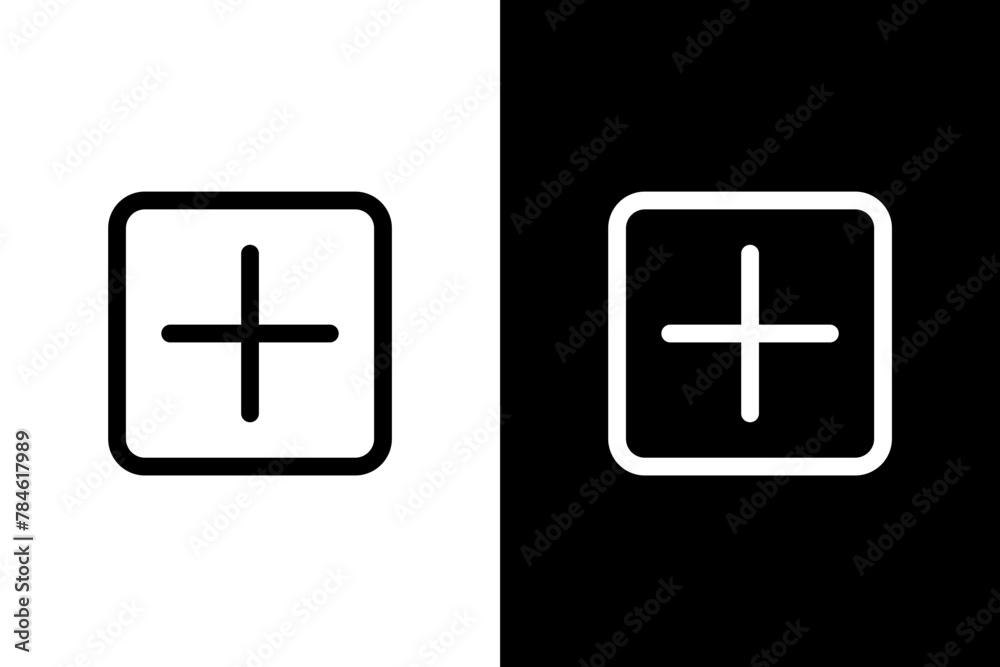 Obraz premium button add remove white black outline icon