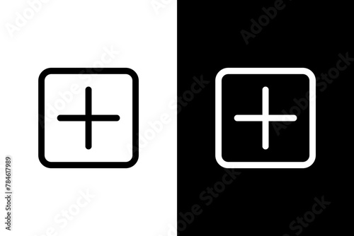 button add remove white black outline icon