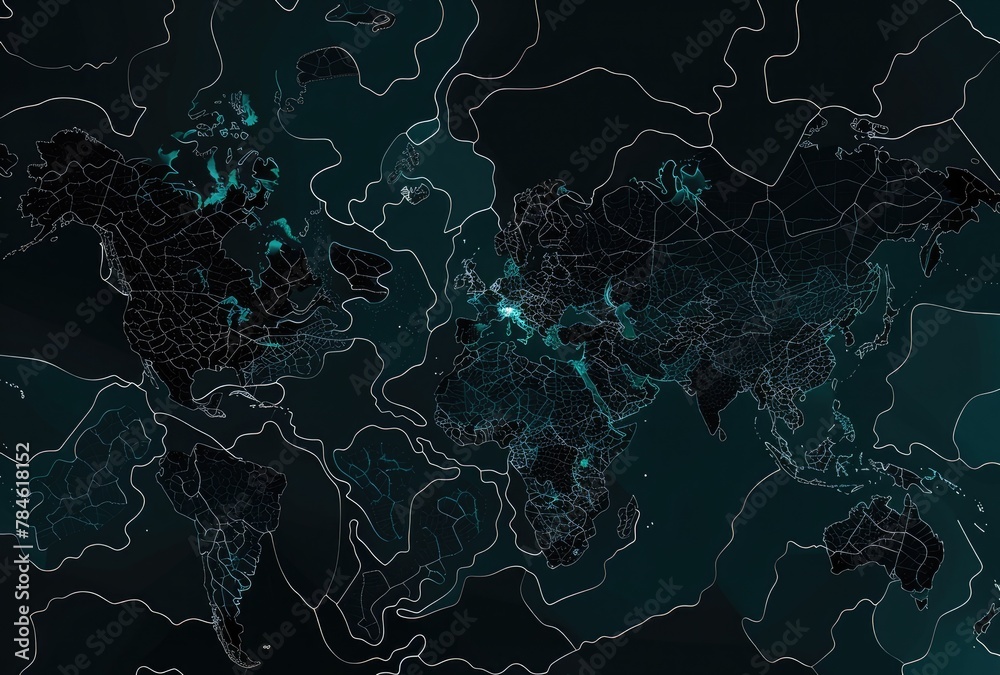 Map of european country on dark background. Vector illustration. Map of european country on dark background. Vector illustration.