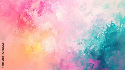 春色の油絵背景_1